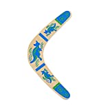 Inborntrait Handmade Boomerang, Australia Style Wooden Authentic Boomerang, V-Shaped Returning Boomerang for Ages Above 10 Years Old Kids and Adult- Blue