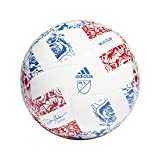 adidas Unisex-Adult MLS Club Ball, White/Power Blue/Team College Red, 5