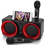 Karaoke Machine, ALPOWL Portable PA Speaker System With 2 Wireless Microphone for Home Party, Meeting, Wedding, Church, Picnic, Outdoor/Indoor (Black)