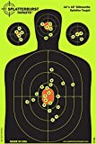 Splatterburst Targets - 12 x18 inch - Silhouette Splatter Target - Easily See Your Shots Burst Bright Fluorescent Yellow Upon Impact - Made in USA (25 Pack)