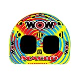 WOW World of Watersports Macho Multiple Riding Positions Tube 1 or 2 Person Inflatable Deck and Cockpit Towable Tube for Boating, 16-1010