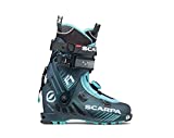SCARPA Women's F1 Alpine Touring Ski Boots for Backcountry and Downhill Skiing - Anthracite/Aqua - 26