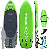 Driftsun Orka 12 Foot Extra Wide Multi Person Inflatable Paddle Board Stand Up SUP Package, Room for Gear, with Two High Pressure, High Volume Pumps, 12 Feet Long, 4.5 Feet Wide, Green