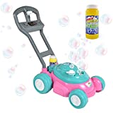 Sunny Days Entertainment Bubble-N-Go Toy Lawn Mower with Refill Solution | Pink Bubble Blowing Toy - Maxx Bubbles