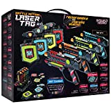 Rechargeable Laser Tag 360° Sensors + Innovative LCDs, HeroSync, 4 Set - Gifts for Teens and Adults Boys & Girls Outdoor Games - Cool Group Activity Family Fun - Gift for Kids Ages 8-12 +
