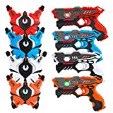 VATOS Infrared Laser Tag Gun Set for Kids Adults with Vests 4 Pack,Laser Tag Game 4 Players Indoor Outdoor,Laser Tag Blaster,Group Activity Fun Toy for Kids Age 6 7 8 9 10 11 12+ Boys Girls