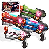 Laser Tag Guns Set of 4 | Multiplayers Laser Tag Set for Battle Games| Lazer Tag Guns Toys Best Gift for Boys Girls | Indoor Outdoor Games for Kids,Adults and Family | Ages 3+