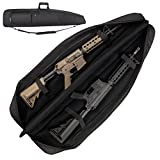 HUNTSEN 38' Soft Double Shotgun Rifle Case Long Gun Bag w/Padded Handle - Adjustable Sling Dual Lockable Zippers, Multiple Magazine Holder Pouches Outdoor Tactical Accessory Bags in 38” 42” 44” 46' 52'