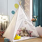 Kids Teepee Tent for Kids ,Kids Play Tent for Girls & Boys, Gifts Playhouse for Kids Indoor Outdoor Games, Kids Toys House for Baby with Colored Flag &Feathers &Carry Case (Teepee Tent for Kids)