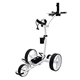 Cart-Tek Electric Golf Push cart with Remote Control - GRi-1500Li V2 Lithium Battery Electric Golf Caddy w/Free Accessory Bundle! Stop lugging Your Bag, Save Energy for Your Swing Today! (White)