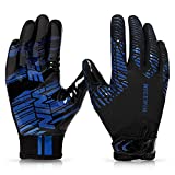 NICEWIN Football Gloves Adult Football Receiver Gloves for Men and Women Blue1-Medium-Adult