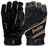 Franklin Sports Supratak Football Receiver Gloves - Black/Chrome - Adult Large