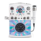 Singing Machine SML385UW Bluetooth Karaoke System with LED Disco Lights, CD+G, USB, and Microphone, White [Amazon Exclusive]