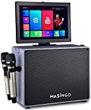 MASINGO Professional Karaoke Machine with Lyrics Display Screen for Adults and Kids - Bluetooth Portable Singing PA Speaker System with WiFi, Built-in 15-inch Tablet + 2 Wireless Microphones - Alto X6