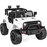 Best Choice Products 12V Kids Ride On Truck Car w/Parent Remote Control, Spring Suspension, LED Lights, AUX Port - White