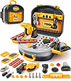 Geyiie Tool Workbench, Kids Construction Building Tool Set,Poratble Work Bench Activity Center for Boy Girl Aged 3-8 Childs Carpenter Preschool to Pretend Play As a Gift(26pcs)