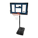 Lifetime 1529 Courtside Height Adjustable Portable Basketball System, 50 Inch Shatterproof Backboard, Black/Red/Blue, Standard