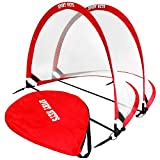 Portable Pop Up Soccer Goals, Set of 2 Soccer Nets with Carry Bag, Folding Indoor or Outdoor Goals (2.5 FT)