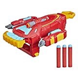 Marvel Avengers Mech Strike Iron Man Strikeshot Gauntlet Role Play Toy with 3 NERF Darts, Pull Handle to Expand, for Kids Ages 5 and Up