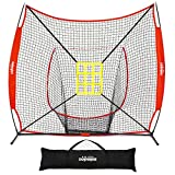 Zupapa 7 x 7 Feet Baseball & Softball Practice nets, Practice Pitching net for Hitting, Pitching, Batting, Catching, Fielding, Baseball net with Adjust Strike Zone, Large Mouth, Carrying Bag.