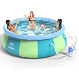Valwix 12ft x 33in Above Ground Pool with 1000GPH Filter Pump, Inflatable Swimming Pool for Backyard, Large Outdoor Family Pool for 6 Kids & Adults, Thickened and Durable Material, Pool Cover Included
