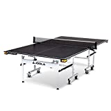 JOOLA Rally TL - Professional MDF Indoor Table Tennis Table w/ Quick Clamp Ping Pong Net & Post Set - 10 Minute Easy Assembly - Corner Ball Holders - USATT Approved - Ping Pong Table w/ Playback Mode, 15mm, Charcoal, Model:11131