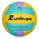 Beach Volleyball Official Size 5 - Runleaps Soft Waterproof Volleyball Sand Sports PU Ball for Indoor, Outdoor, Pool, Gym, Training