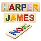 Personalized Name Puzzles for Toddlers, Kids, Wooden, Up to 12 Letters Custom Early Learning Toys for Baby Boy & Baby Girl, Educational Toys, One Year Old Birthday Gifts, Toddler Puzzles