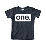 First Birthday Outfit boy 1st Birthday boy Gifts one Year Old Baby Boys Shirt (Charcoal Black, 12 Months)