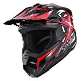 1Storm Adult Motocross Helmet BMX MX ATV Dirt Bike Helmet Racing Style HF801; Sonic Red; Size L (57-58 cm 22.4/22.8 Inch)