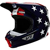 Fox Racing Mens V1 Motocross Helmet,White/Blue/Red - Ultra,Large