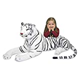 Melissa & Doug Giant Siberian White Tiger - Lifelike Stuffed Animal (over 5 feet long)