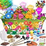 Innorock Kids Flower Planting Growing Kit - Kids Gardening Plant and Paint Arts Crafts Set for Girls Boys Age 5 6 7 8 9 10-12 Year Old Plant Garden Set Make Your Own Planter Tools Kits Science STEM