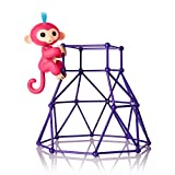 Fingerlings - Jungle Gym Playset + Interactive Baby Monkey Aimee (Coral Pink with Blue Hair)