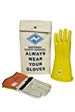 National Safety Apparel Class 2 Yellow Rubber Voltage Insulating Glove Kit with Leather Protectors Max. Use Voltage 17000V AC/ 25500V DC (KITGC2Y10)