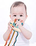Soft Silicone Pull String Interactive Toys,Baby Soothing Teether Toys for Toddlers,Prevent Finger Chewing,Travel Toys for New Born Infant Teething Relief Toy,Activity Toy for Sensory Development