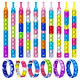 UIIN 16Pcs Fidget Toy Bracelet - Push Pop Bubble Toy Fidget Bracelet - Finger Press Bracelet for Toddler - Poping Bubble Wristband Sensory Party Favors - for Kids and Adults ADHD Autism Anxiety