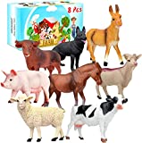 Animal Figurines, Big Animal Toys, 8 Pcs Farm Animals Figurines Toys, Realistic Plastic Animals Playset, Educational Learning Toy Set for Kids Toddlers