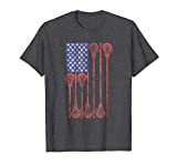 Lacrosse Stick Lax American Flag T-shirt