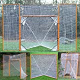 EZGoal Lacrosse Folding Goal with Backstop and Targets, Orange , 6' x 6'