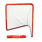 GoSports Regulation 6' x 6' Lacrosse Net with Steel Frame - The Only Truly Portable Lacrosse Goal, Backyard Setup in Minutes, Red