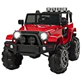 Best Choice Products Kids 12V Ride On Truck, Battery Powered Toy Car w/ Spring Suspension, Remote Control, 3 Speeds, LED Lights, Bluetooth - Red