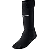 NIKE Kids' Unisex Shin Sock Sleeve, Black/White, Medium/Large