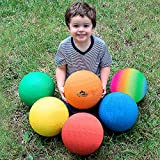 Premium Playground Balls 8.5 inch, Best Kickball Dodgeball for Kids and Adults - Official Size for Dodge Ball, Handball, Square Game, Camps, Picnic, Church & School + Free Pump & Mesh Bag (Pack of 6)