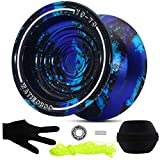 Unresponsive Metal Yoyo，Including Responsive Bearing Yoyo for Kids Beginners, Professional Yoyo for Adults with Bag, Glove and 10 YOYO Strings