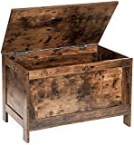 HOOBRO Storage Chest, Retro Toy Box Organizer with Safety Hinge, Sturdy Entryway Storage Bench, Wood Look Accent Furniture, Easy Assembly, Rustic Brown BF75CW01