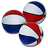 Red, White & Blue Mini Basketball Set for Pop A Shot Basketball Arcade Games | Size 3, 7” Junior Basketballs Great for Indoors, Outdoors & Arcade Basketball | 3 Pack