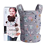 Bebamour Baby Doll Carrier for Kids Front and Back Carrier Original Cotton Baby Carrier for Doll for Boys & Girls(Grey Animal)