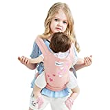 Baby-Doll-Carrier BORPRES for Kids Little Girls, with Feeding Toy Play Set for Baby Dolls, Comfortable and Safe Design,Premium Durable Cotton-Pink