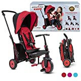 smarTrike Toddler Tricycle Stroller, Compact Bike Stroller for Kids, Easy Push Tricycle Kids Stroller Doubles as a Toddler Bike, Baby Tricycle for 1, 2, 3 Years Old Adjusts and Folds (Red, STR3)